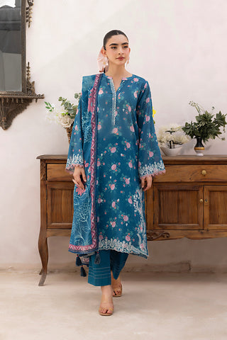 03 Piece Stitched Printed Embroidered with Printed Lawn Dupatta