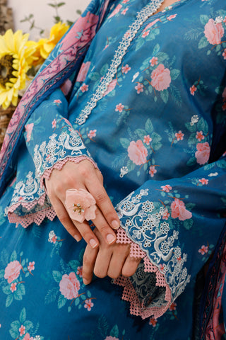 03 Piece Stitched Printed Embroidered with Printed Lawn Dupatta