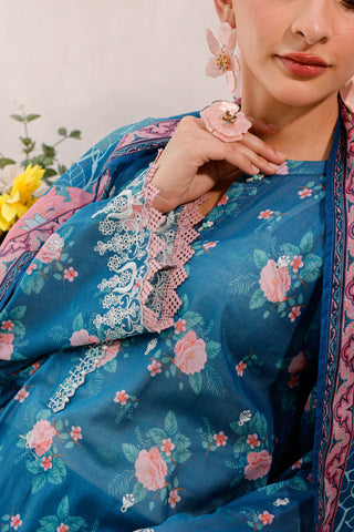 03 Piece Stitched Printed Embroidered with Printed Lawn Dupatta