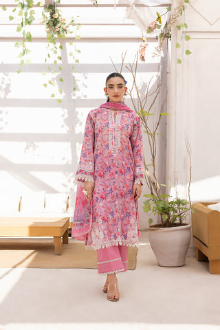 03 Piece Stitched Printed Embroidered with Printed Lawn Dupatta