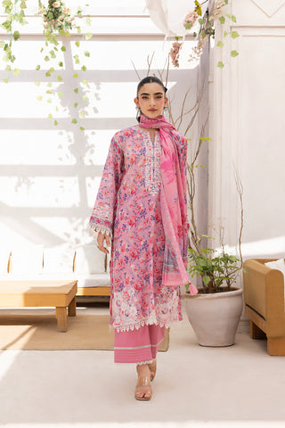 03 Piece Stitched Printed Embroidered with Printed Lawn Dupatta