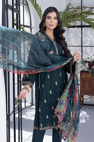 03 Piece Unstitched Embroidered with Chiffon Dupatta