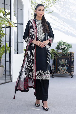 03 Piece Unstitched Embroidered  with Chiffon Dupatta
