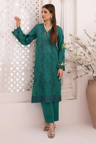 02 Piece Unstitched Embroidered Lawn Shirt & Trouser