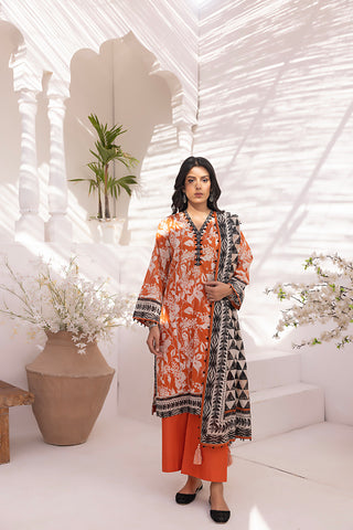 03 Piece Unstitched Printed Lawn