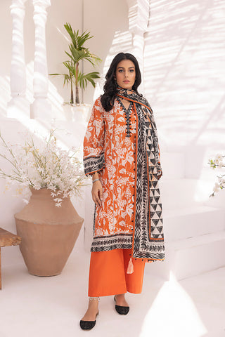 03 Piece Unstitched Printed Lawn