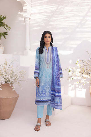 03 Piece Unstitched Printed Lawn