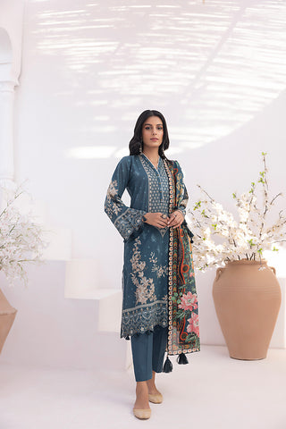 03 Piece Unstitched Printed Lawn