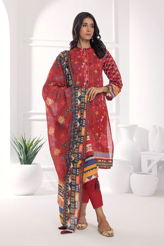 03 Piece Unstitched Printed Lawn