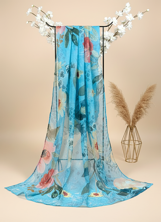 01 Piece Ready to wear Printed Chiffon Dupatta