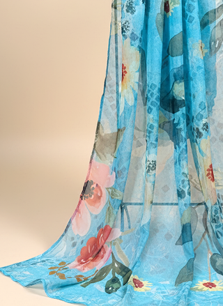 01 Piece Ready to wear Printed Chiffon Dupatta