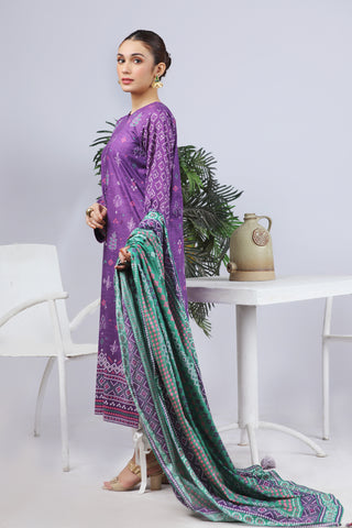 02 Piece Unstitched Printed Lawn