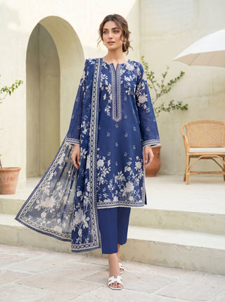 03 Piece Unstitched Printed Lawn
