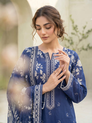 03 Piece Unstitched Printed Lawn