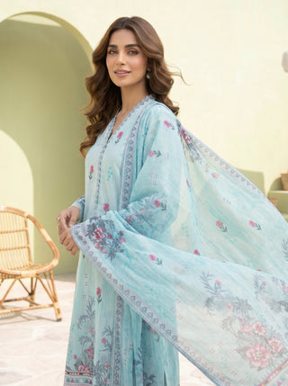 03 Piece Unstitched Printed Lawn