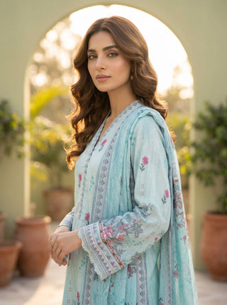 03 Piece Unstitched Printed Lawn