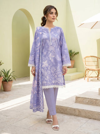 03 Piece Unstitched Printed Lawn