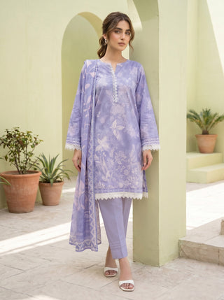 03 Piece Unstitched Printed Lawn