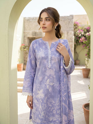03 Piece Unstitched Printed Lawn