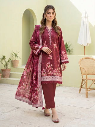 03 Piece Unstitched Printed Lawn