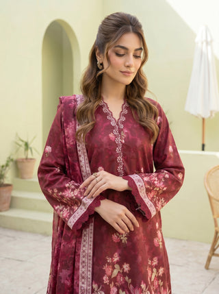 03 Piece Unstitched Printed Lawn