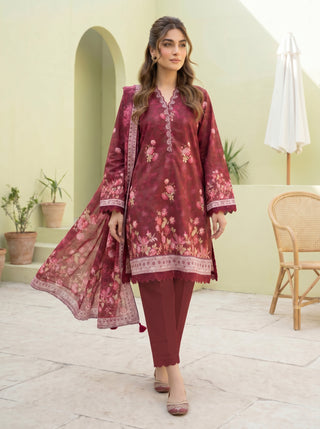 03 Piece Unstitched Printed Lawn