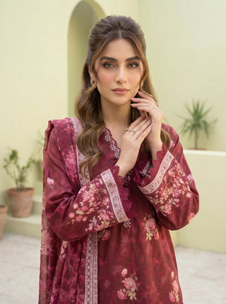 03 Piece Unstitched Printed Lawn