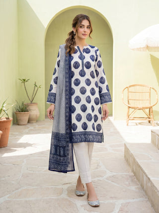 03 Piece Unstitched Printed Lawn