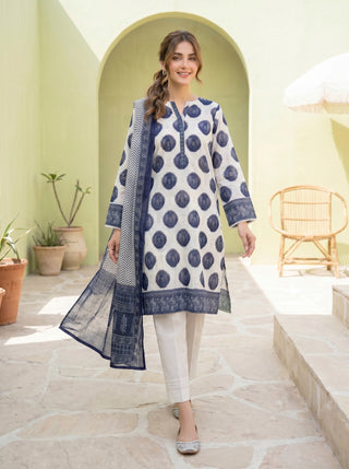 03 Piece Unstitched Printed Lawn
