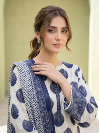03 Piece Unstitched Printed Lawn