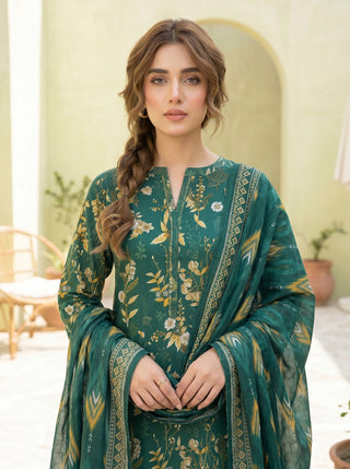 03 Piece Unstitched Printed Lawn