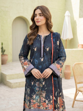 03 Piece Unstitched Printed Lawn