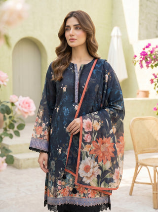 03 Piece Unstitched Printed Lawn