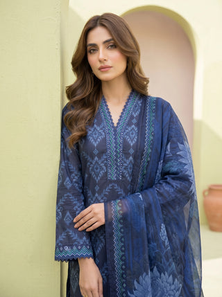 03 Piece Unstitched Printed Lawn
