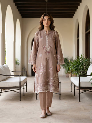 02 Piece Stitched Embroidered Lawn