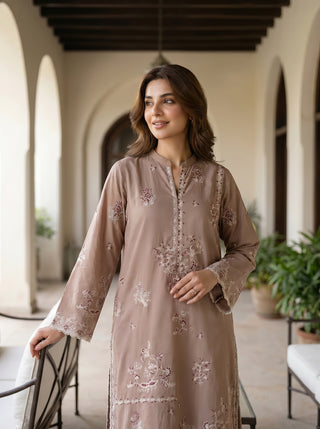 02 Piece Stitched Embroidered Lawn