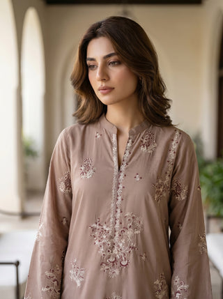 02 Piece Stitched Embroidered Lawn