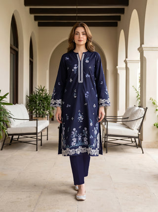 02 Piece Stitched Embroidered Lawn