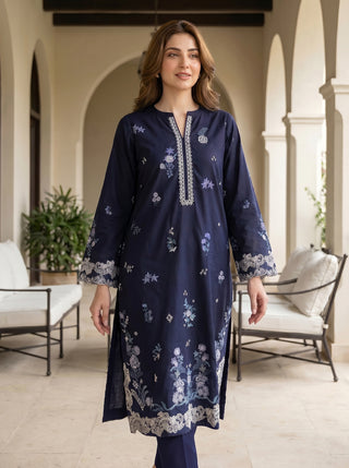 02 Piece Stitched Embroidered Lawn