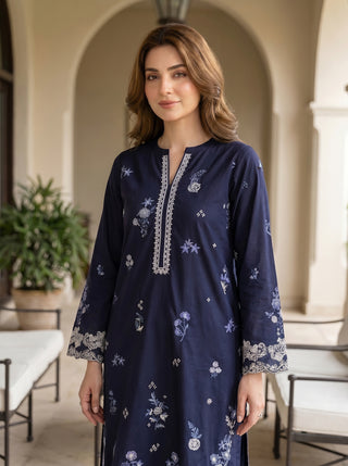 02 Piece Stitched Embroidered Lawn