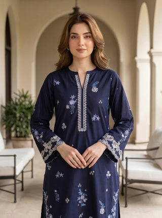 02 Piece Stitched Embroidered Lawn