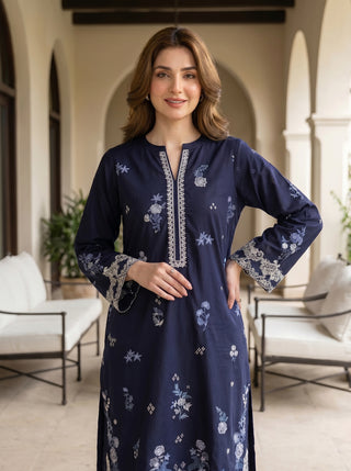 02 Piece Stitched Embroidered Lawn