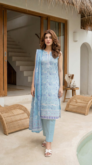 03 Piece Unstitched Printed Lawn