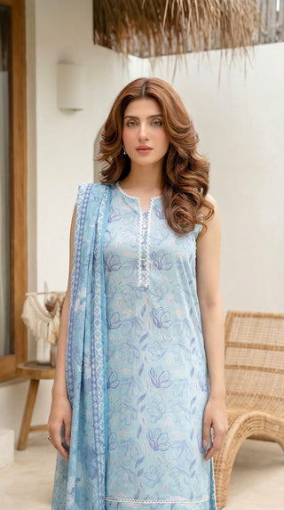 03 Piece Unstitched Printed Lawn