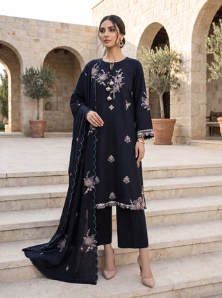 03 Piece Unstitched Embroidered with Fancy Embroidered Shawl