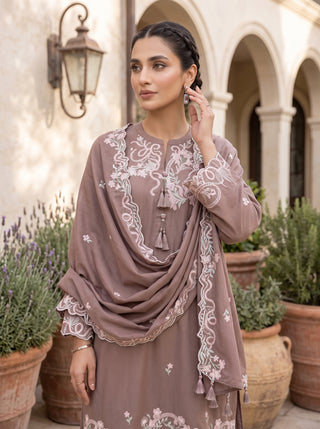 03 Piece Unstitched Embroidered with Fancy Embroidered Shawl