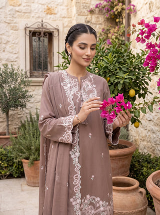 03 Piece Unstitched Embroidered with Fancy Embroidered Shawl