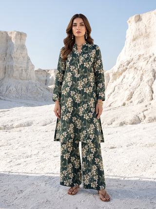 02 Piece Unstitched Printed Lawn
