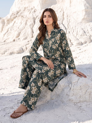 02 Piece Unstitched Printed Lawn