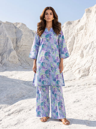 02 Piece Unstitched Printed Lawn